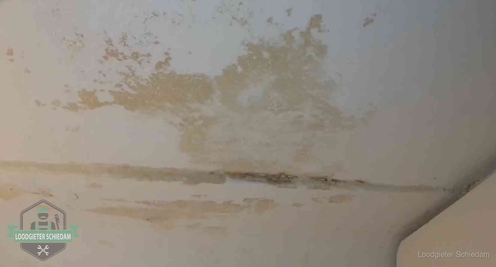 Watervlekken op een plafond in Schiedam, schade die je bij de verzekering meldt